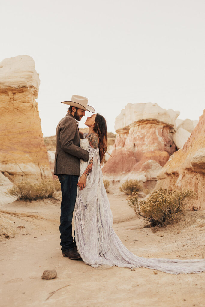 Beautiful Boho Elopement in Paint Mines, Colorado 