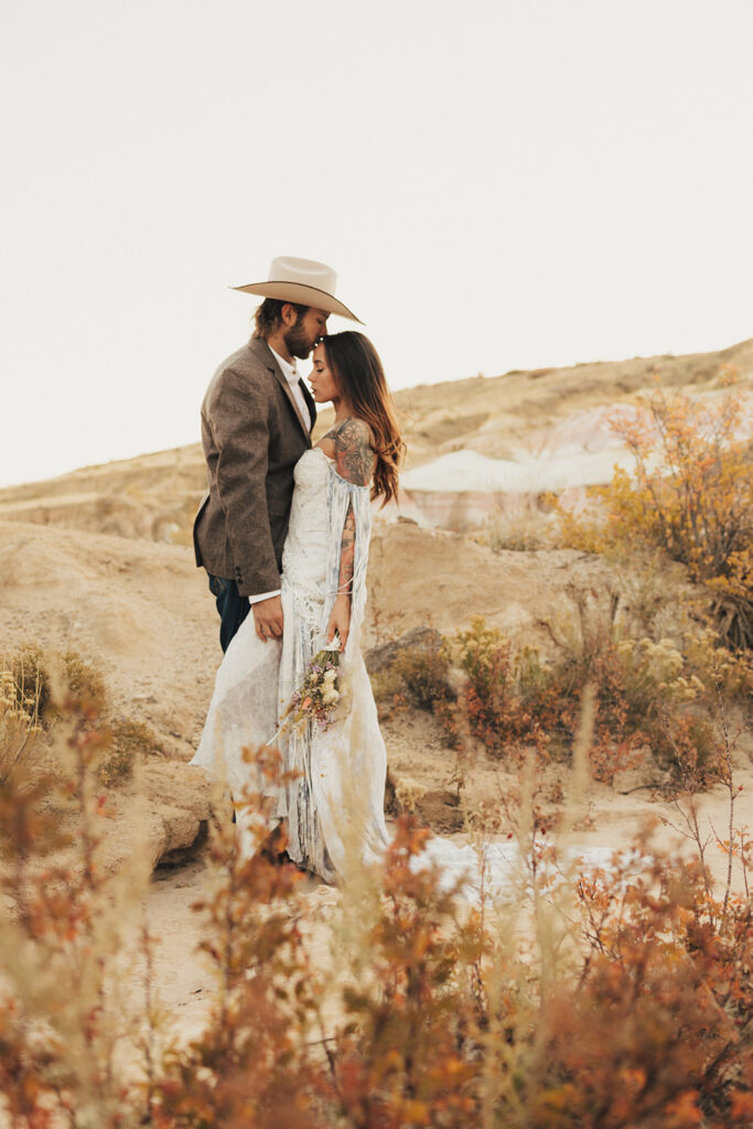 Andrew & Chelsey's Beautiful Boho Elopement in Paint Mines, Colorado