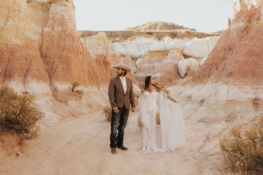 stunning couple holding hands in colorado