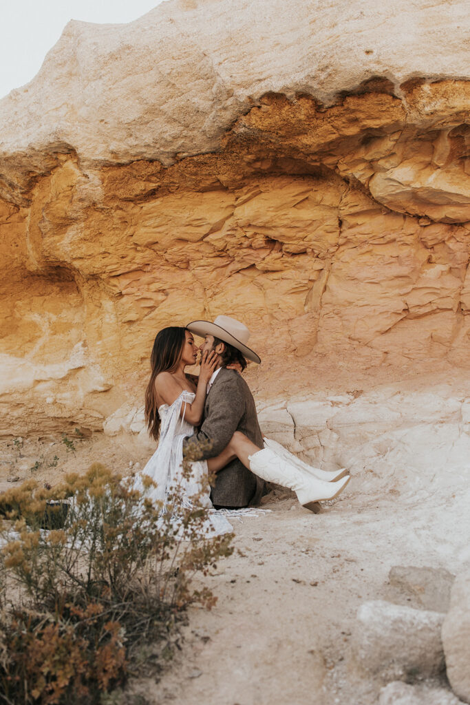 Andrew & Chelsey's Beautiful Boho Elopement in Paint Mines, Colorado
