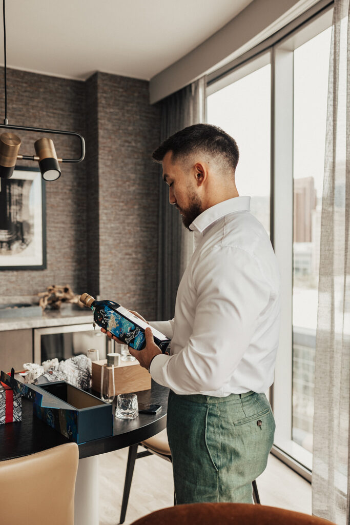 groom getting ready for his wedding