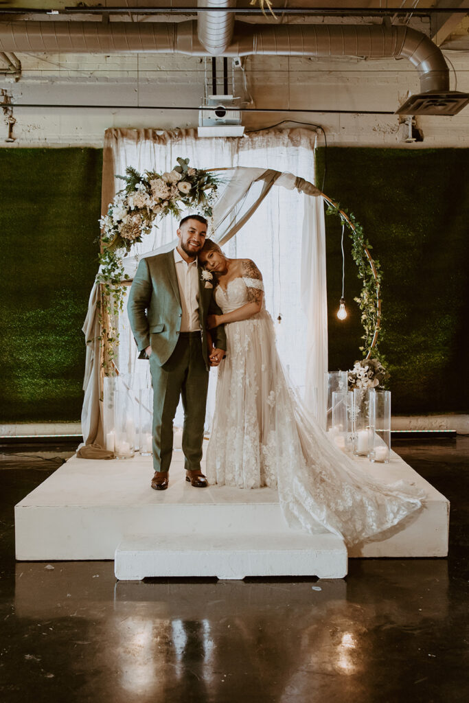bride and groom during their wedding ceremony