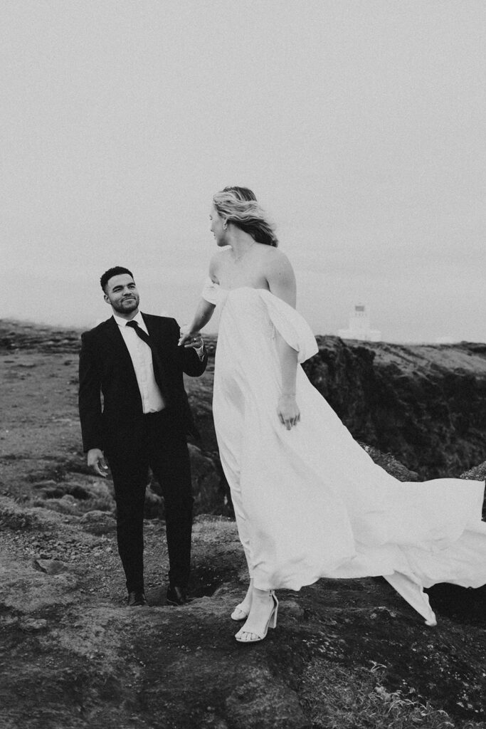 couple in iceland having a destination wedding

