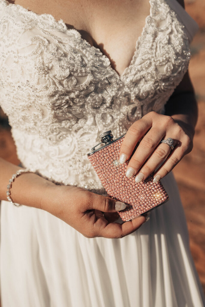newlyweds posing in utah for their elopement photos
