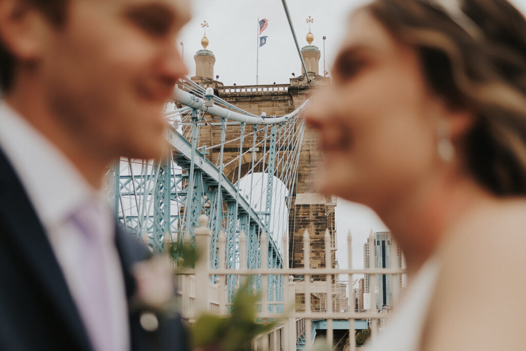 newlyweds posing for wedding photos