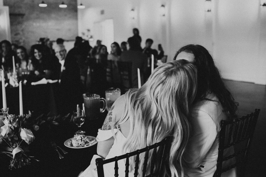 bride and groom at the reception