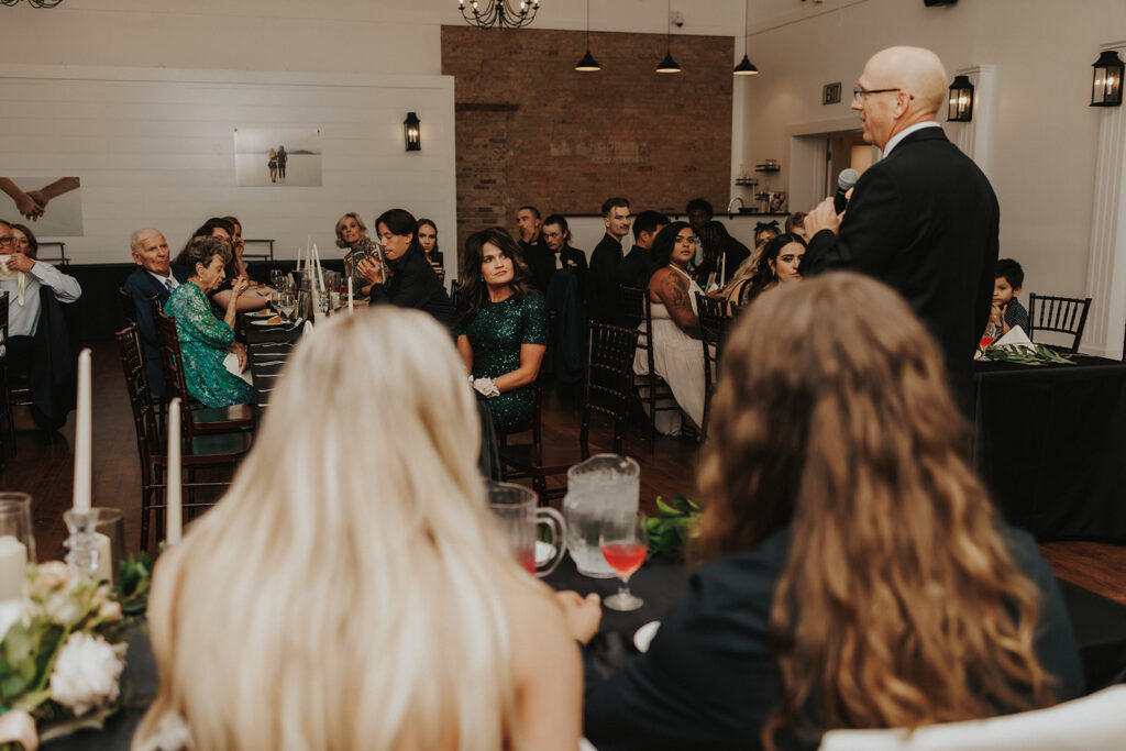 father of the bride giving a speech