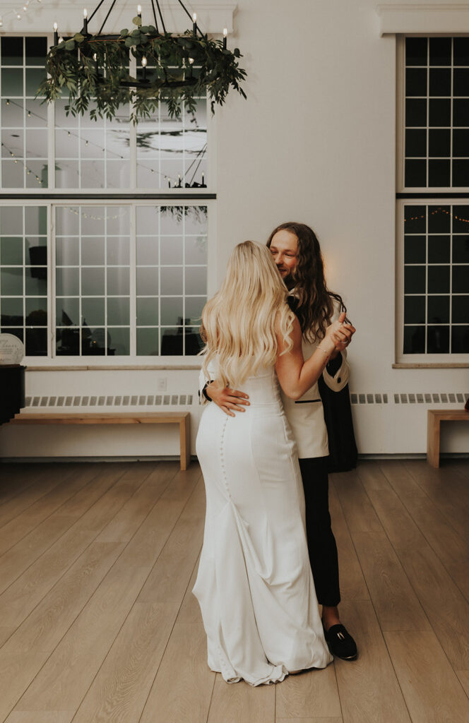bride and groom dancing at their reception