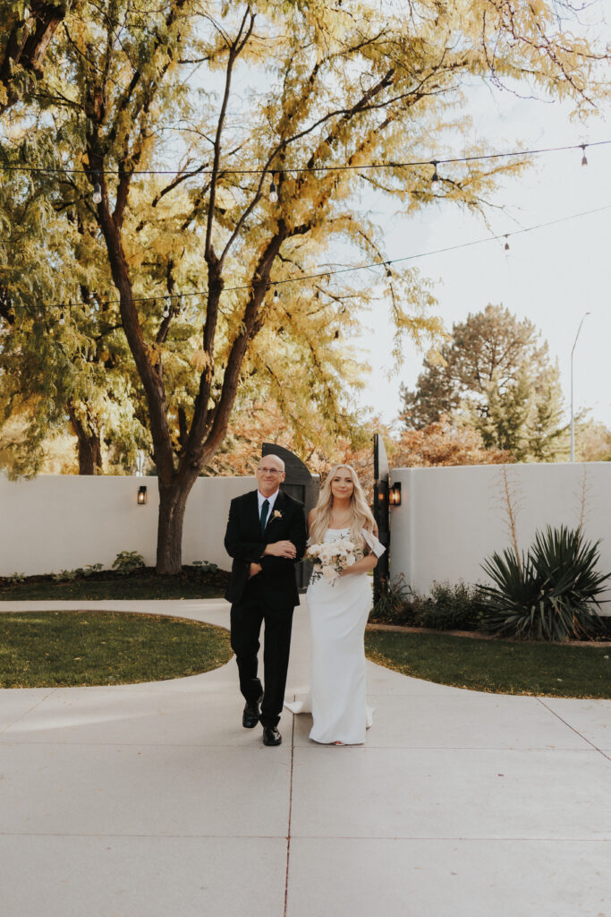 father of the bride walking her down the isle 