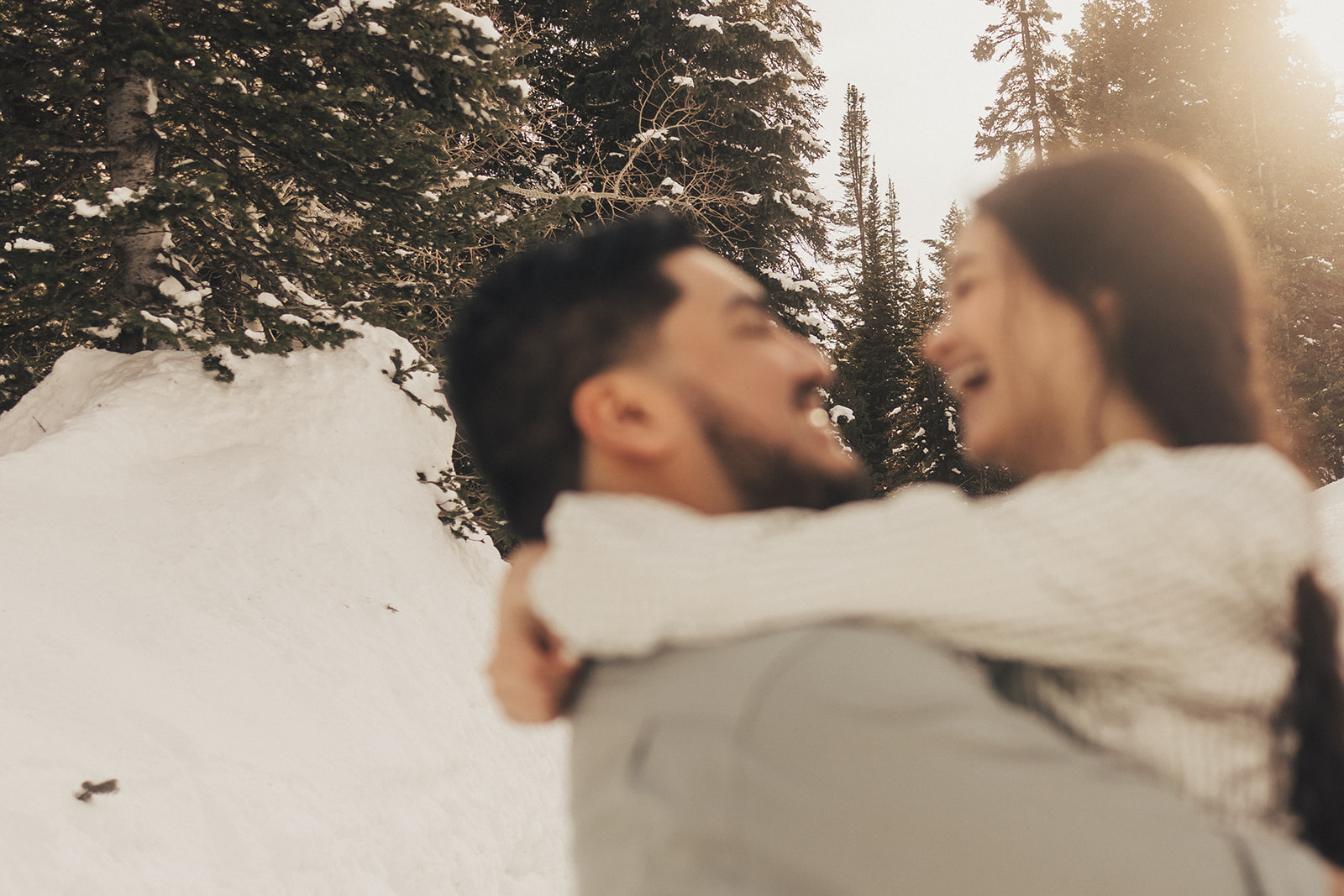 candid photo of the newly engaged couple - wedding photography