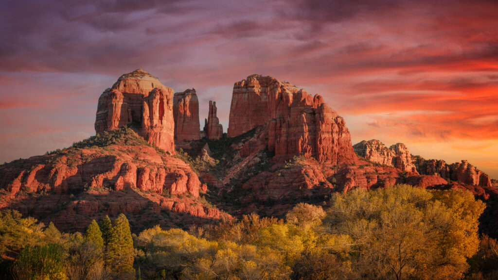 sedona arizona during sunset - adventure wedding destinations