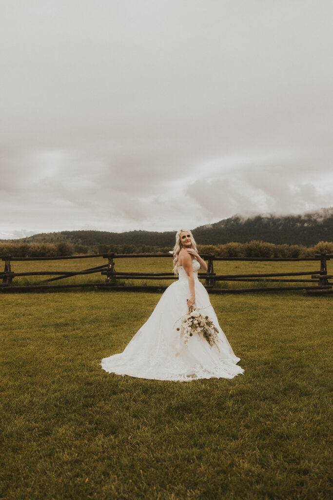 bride at her western wedding 