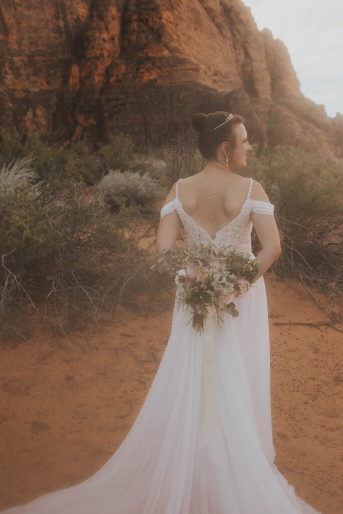 stunning bride at her utah elopement 