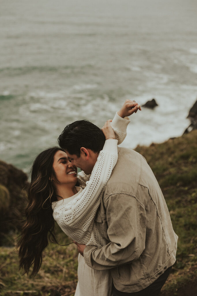 couple smiling looking at each other