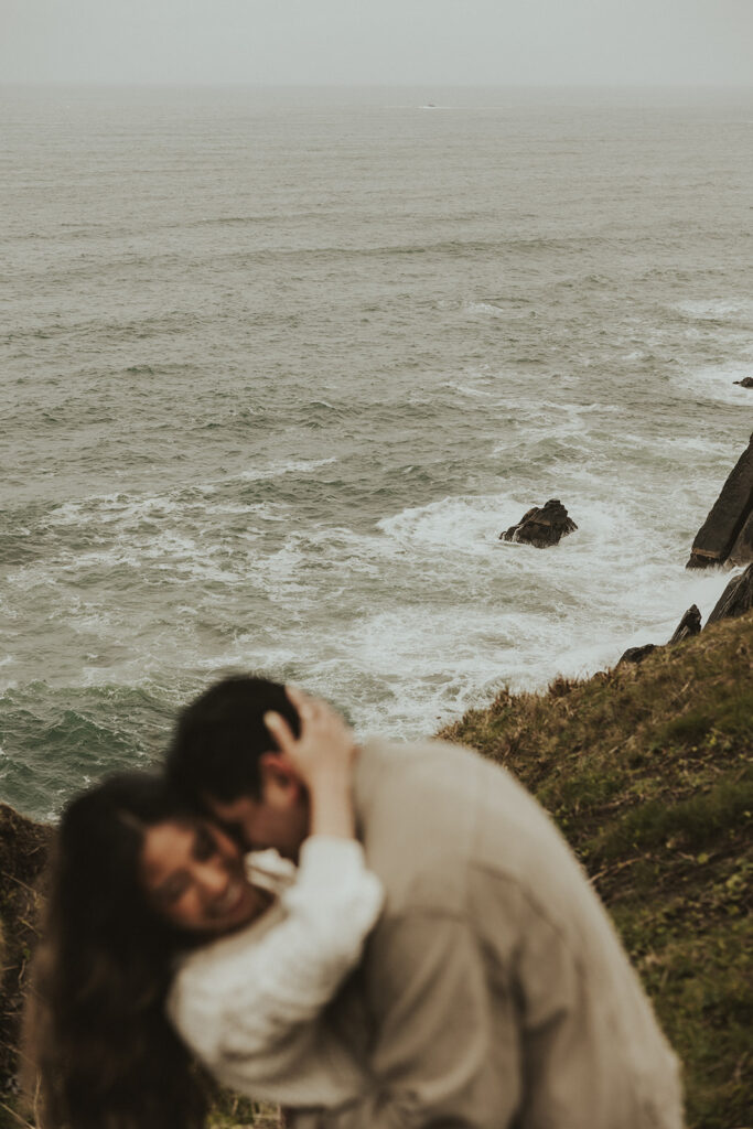 couple hugging during their session