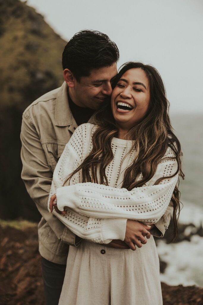 couple playing during their photoshoot