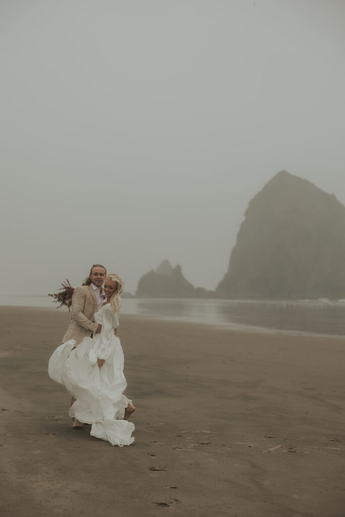 bride and groom kissing 