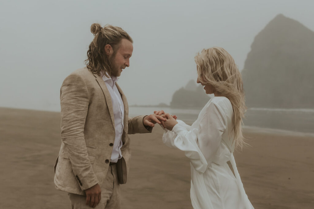 happy newly married couple