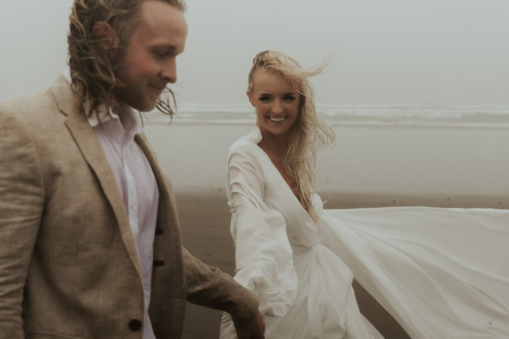 happy newly married couple