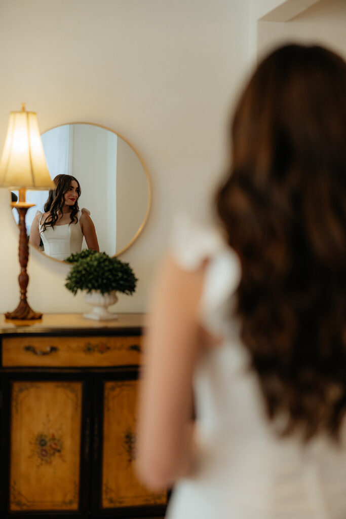 cute picture of the bride before heading to her ceremony