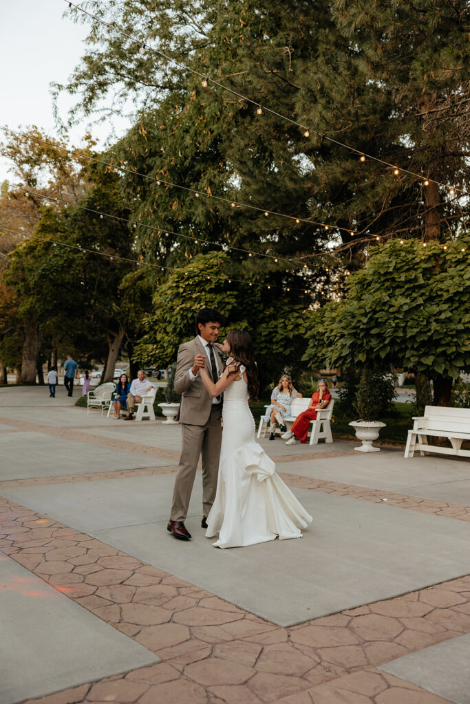 cute couple at their intimate reception