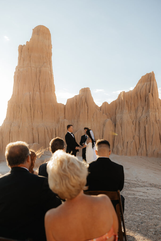 stunning picture of the bride and groom at their intimate ceremony