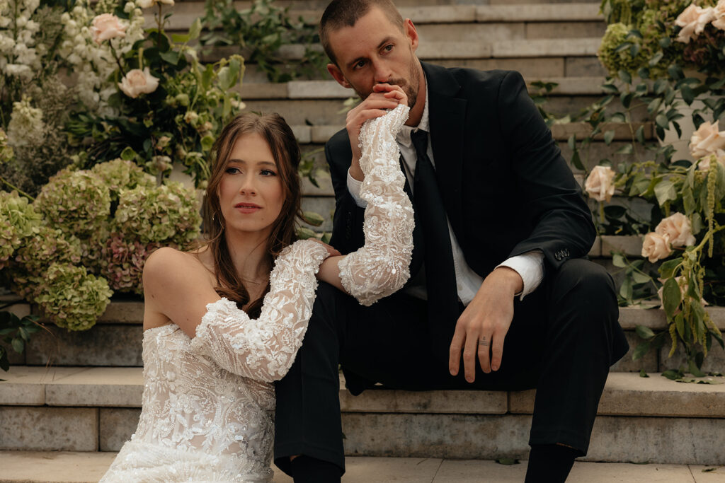 happy couple at their luxurious utah wedding