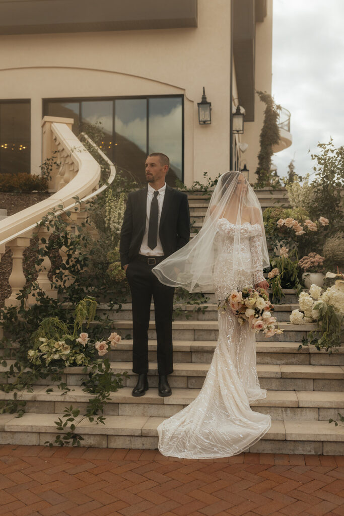 newlyweds at their dream  wedding venue