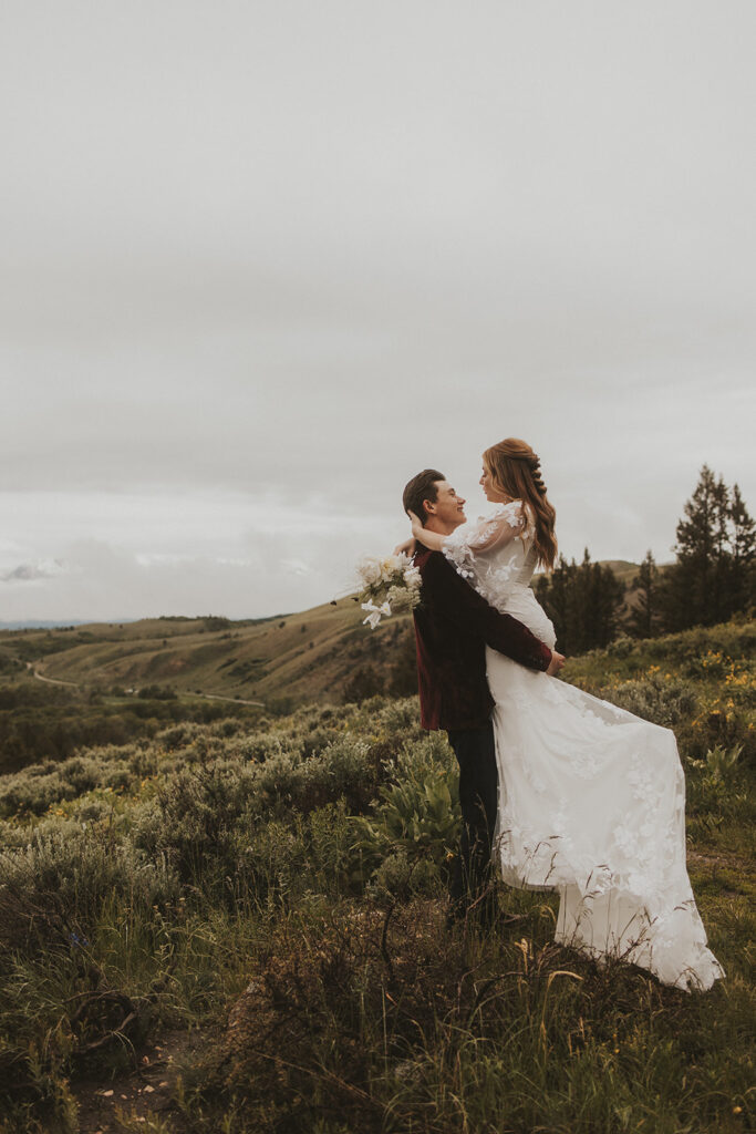 stunning portrait of the newlyweds