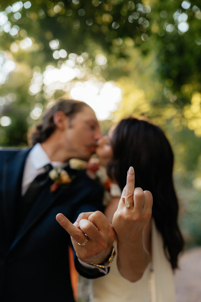 fun portrait of the newlyweds