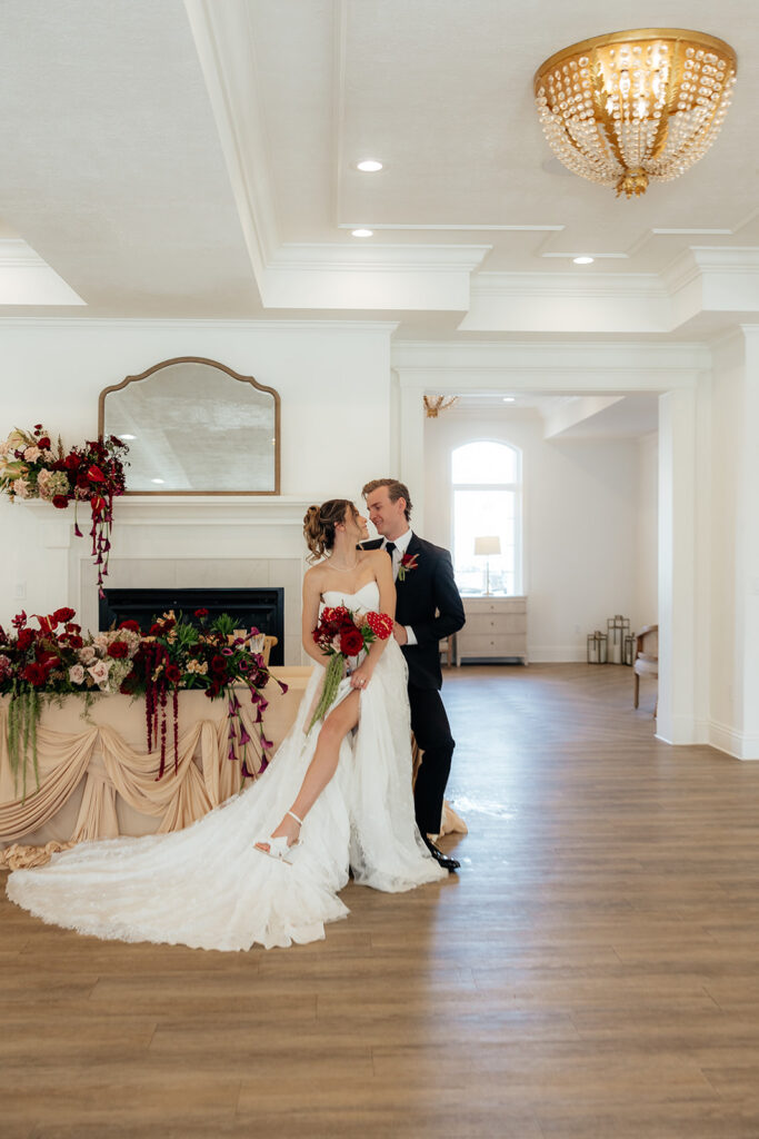 cute picture of the bride and groom before their ceremony