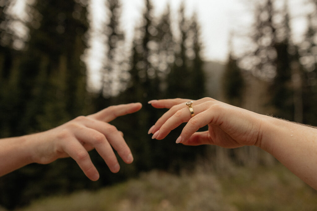 Utah Mountain Engagement Photos with an Unexpected Snowfall
