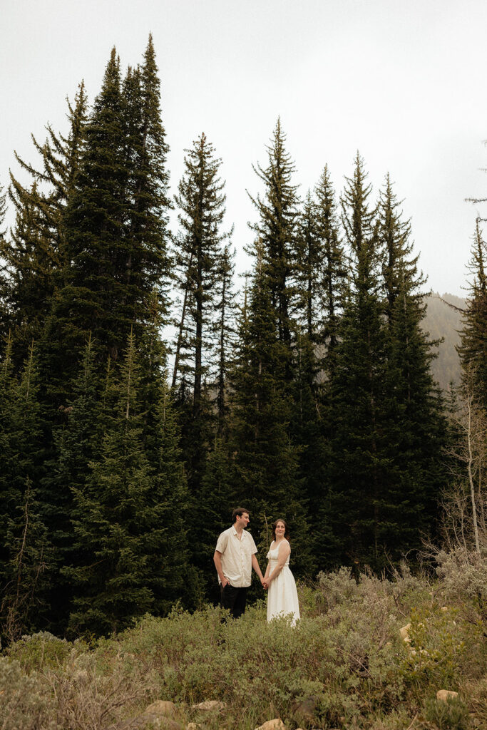 cute picture of the couple at their dream utah photoshoot