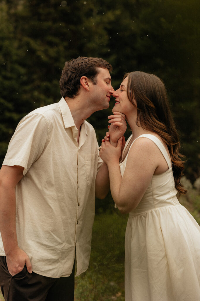 couple laughing with each other during their photoshoot