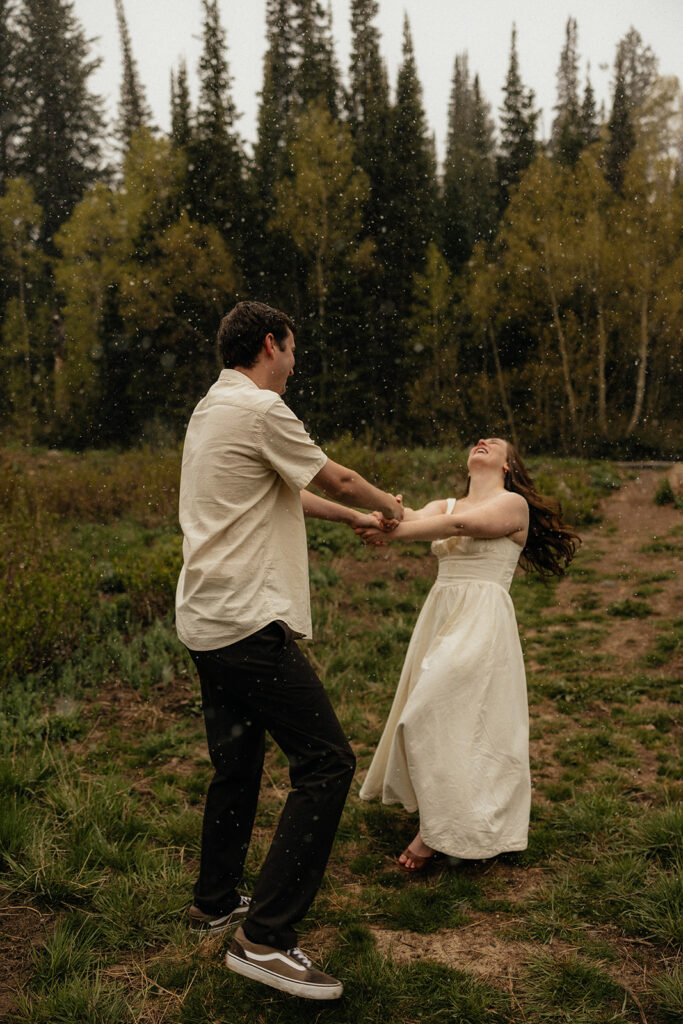couple at their dream engagement portraits