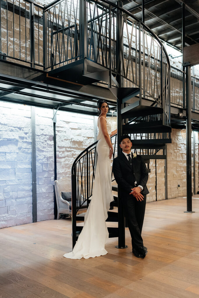 bride and groom at their dream european inspired wedding